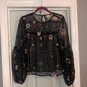 Black Embroidered Blouse